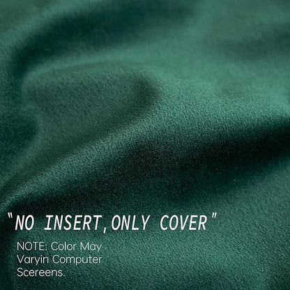 LIGICKY Christmas Long Lumbar Pillow Cover 14x36 inch Red Velvet Dark Green Rope Edging Throw Pillow Covers Decorative Rectangular Body Pillow Case Accent Textured Cushion Cover for Bed Couch