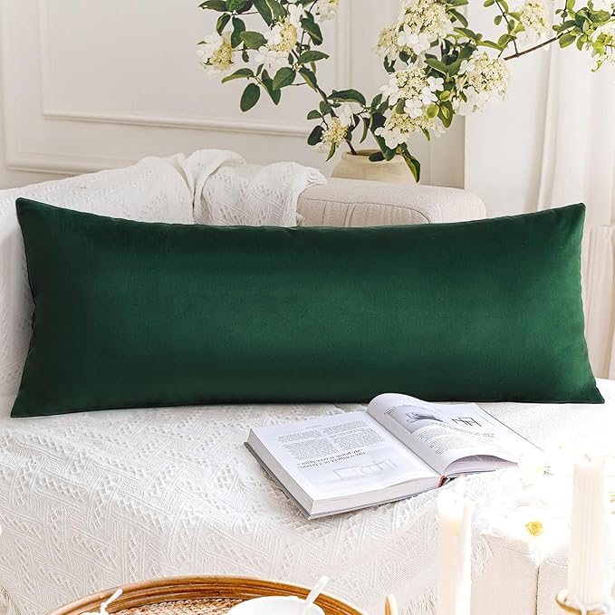Artscope Luxury Velvet Lumbar Pillow Cover Super Soft Decorative Rectangle Throw Pillow Covers Case Cushion Covers for Sofa Couch Bedroom Car Decor 14x36 Inch Army Green