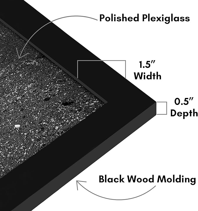 Americanflat 26x38 Poster Frame with Polished Plexiglass - Black Picture Frame - Wide Photo Frames Made of Engineered Wood for Vertical or Horizontal Wall Display - Epic Collection - Black
