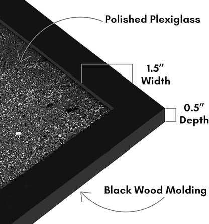 Americanflat 26x38 Poster Frame with Polished Plexiglass - Black Picture Frame - Wide Photo Frames Made of Engineered Wood for Vertical or Horizontal Wall Display - Epic Collection - Black