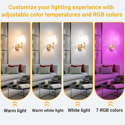 Battery Operated Wall Sconce: Renter Friendly Peel and Stick Adhesive Wall Light Easy to Install, Rechargeable Wireless Wall Lamp for Bedroom Living Room DIY Home Wall Decor