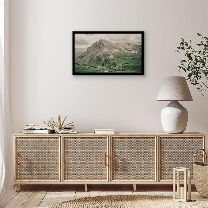 Americanflat 14x24 Poster Frame with Polished Plexiglass - Black Picture Frame - Wide Photo Frames Made of Engineered Wood for Vertical or Horizontal Wall Display - Epic Collection - Black