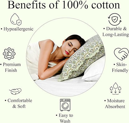 Ridhi Bloom Bubbles Modern Farmhouse Pillow 24x24 Cotton Throw Pillow Covers Set of 2 Cushion Covers with Ruffle for Couch Sofa Bed Living Room Home Decor for Christmas, Thanksgiving