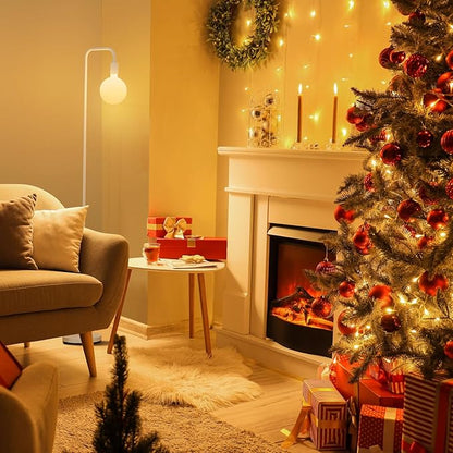 ONEWISH Modern Floor Lamp, Minimalist Standing Lamp with LED Bulb - Matt White Globe Glass 2700k Warm Light. 5.4ft Tall Floor Lamp for Livingroom, Bedroom, Office