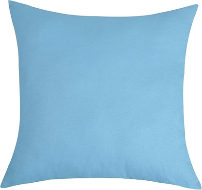 TangDepot Handmade Decorative Solid 100% Cotton Canvas Throw Pillow Covers/Pillow Shams, (14"x14", Sky Blue)