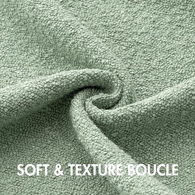 MIULEE 20x20 Inch Decorative Pillow Covers for Couch Bed Set of 2 Textured Boucle Neutral Winter Throw Pillows Greyish Green Accent Solid Cushion Pillowcases Sofa Livingroom Home Decor