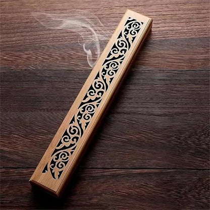 Incense Holder for Sticks, Bamboo Wood Incense-Stick Holder Ash Catcher, Incense Burner Holder for Meditation Yoga Spa Room Decor, 9.3 inch