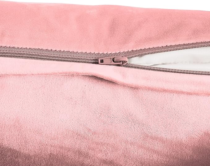 FY FIBER HOUSE Pack of 2 Velvet Throw Pillow Covers Decorative Square Pillowcase Soft Solid Cushion Case for Sofa/Couch Use, 20 x 20 Inch Pink