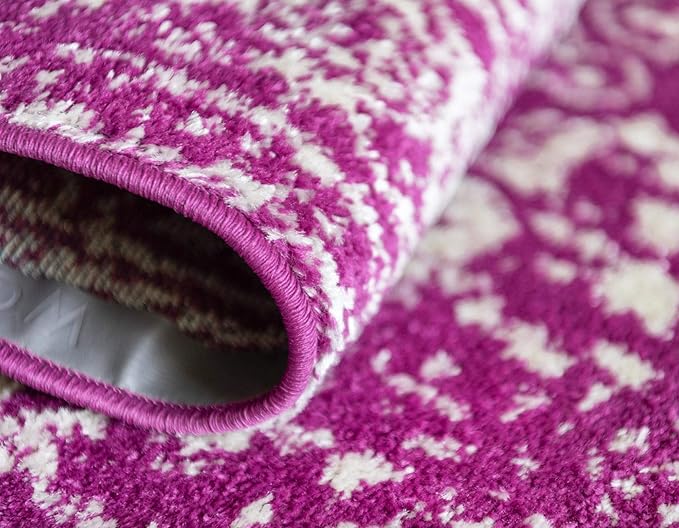 Rugs.com Arlington Collection Rug – 12 Ft Runner Purple Medium-Pile Rug Perfect for Hallways, Entryways