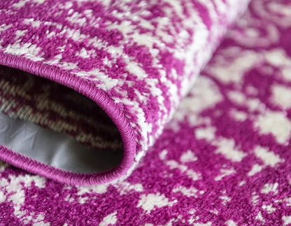 Rugs.com Arlington Collection Rug – 12 Ft Runner Purple Medium-Pile Rug Perfect for Hallways, Entryways