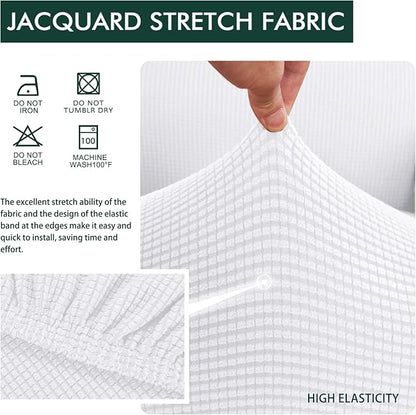 Hokway Couch Cushion Covers Stretch Cushion Covers Sofa Seat Cushion Slipcover Cushion Protector(White, Medium)