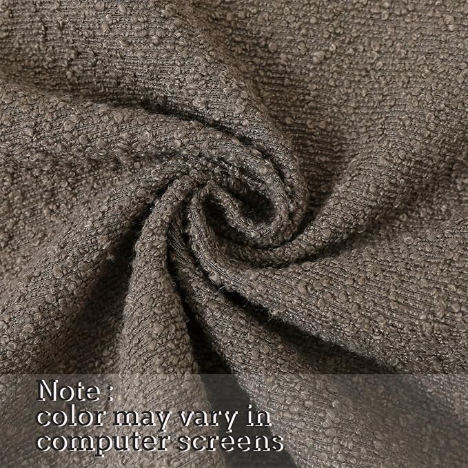 Jeneoo Light Brown Decorative Square Thick Throw Pillow Covers Fine Textured Boucle Couch Cushion Cases for Living Room Sofa Home Decor, Set of 2, 18 x 18 Inch
