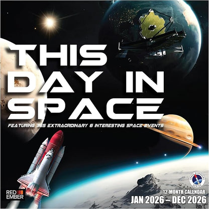 RED EMBER This Day in Space 2026 Wall Calendar 12 Month | 12" x 24" Open | Thick & Sturdy Paper | Holiday Gift | Space Calendar 2026