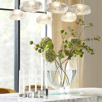 Z GALLERIE Clear Ellipse Vase for Centerpieces Home Decor, Cute Bookshelf Decor, Artistic and Cultural Glass Vases for Home Office (Not Including Flowers)