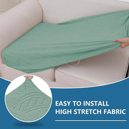 hyha Individual Couch Cushion Covers, Stretch Magic Sofa Seat Cushion Covers Washable, Dog Couch Sofa Slipcover for Pets, Kid with Elastic Bottom(Medium, Green)