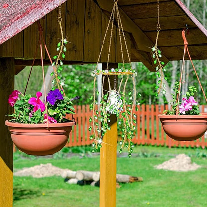 Suncalla 3 Pcs Crystal Suncatchers for Window Boho Decor Plant Sun Catchers Green Plants Artificial Hanging Wind Chime Sun Catchers with Chain Making Rainbow Indoor Outdoor Decor Plant Lover Gift