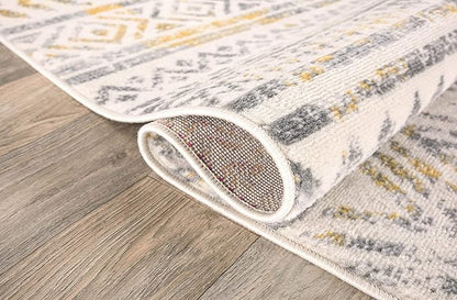 Rugshop Geometric Boho Perfect for high Traffic Areas of Your Living Room, Bedroom, Home Office, Kitchen Area Rug 3'3" x 5' Yellow