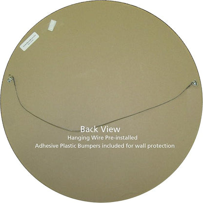 OVALCREST Round Beveled Wall Mirror for Home Decor - Florence Style - Walnut - 22x22 Outside Dimensions