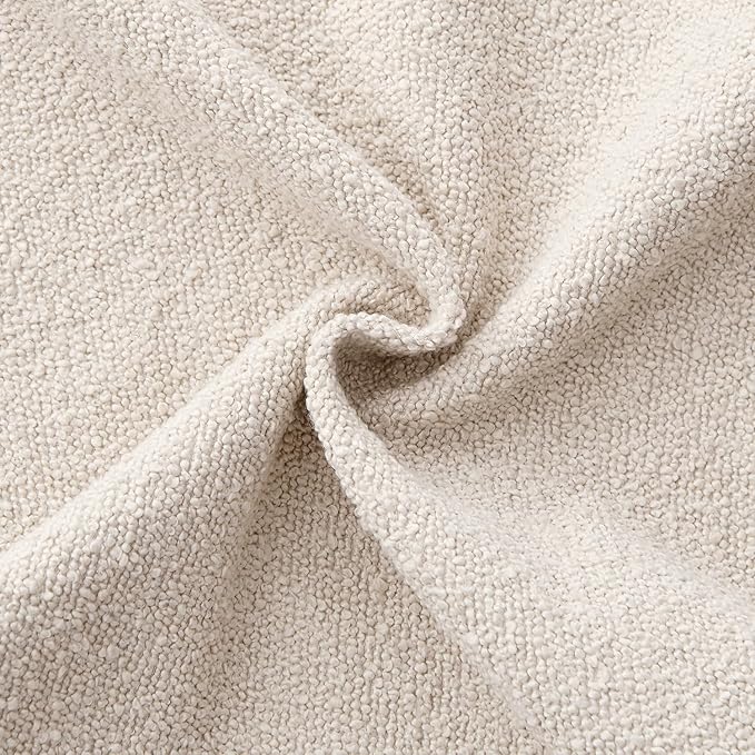 ANRODUO Pack of 2 Textured Boucle Throw Pillow Covers Soft Beige Euro Decorative Accent Solid Pillow Cases Cozy Modern Couch Cushion Case for Chair Sofa Bedroom Living Room Home Decor, 26 x 26 Inch
