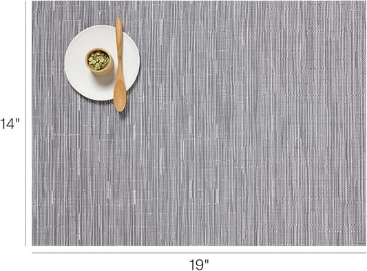 Chilewich Bamboo Placemats Set of 4 - Woven Rectangle Placemats - Reusable, Stain-Resistant, Indoor/Outdoor Tabletop Protection - 18.5" x 13.5" - Fog