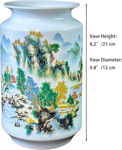 MTME Porcelain Figurines, Jingdezhen Decorative Flower vase, Home Decor, Wedding Gifts, Aesthetic Sculpture Home décor (Mountain)
