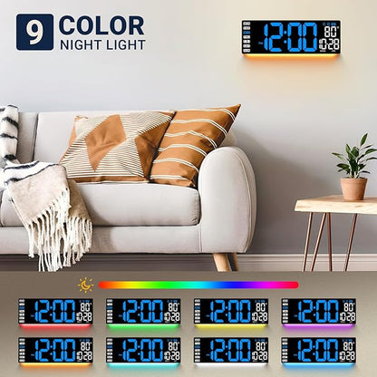 16.5" Large Digital Wall Clock: Wall Mount Decor Clock Large Display for Classroom Dorm Office Game Living Room, House Warming Gifts New Home, Christmas Birthday Gift for Mom Dad Seniors Teen Blue