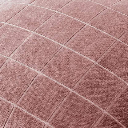 MIULEE Valentines Decorative Chenille Throw Pillow Covers Vintage Plaid Couch Pillows 18x18 Inch Set of 2 Boho Farmhouse Cushion Covers Modern Spring Home Decor for Sofa Bed Living Room Blush Pink