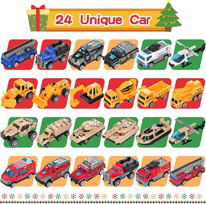 Advent Calendar 2025 Alloy Car Toys for Kids Advent Countdown Calendar Christmas Stocking Stuffer For Boys Girls Gifts 3 age+