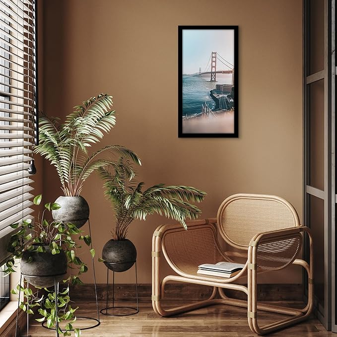 Americanflat 12x24 Picture Frame with Polished Plexiglass - Black Picture Frame - Wide Photo Frames Made of Engineered Wood for Vertical or Horizontal Wall Display - Epic Collection - Black
