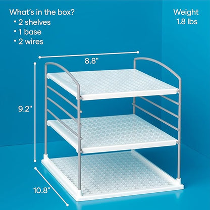 YouCopia UpSpace Adjustable Box Organizer for Foil Wrap and Kitchen Cabinet Storage, Original, White