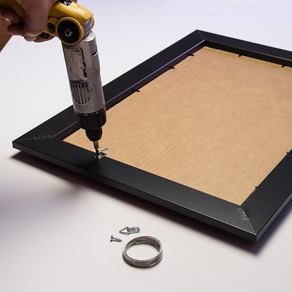 Craig Frames 1WB3BK 14 by 14-Inch Black Picture Frame, Single White Collage Mat with 9-4 by 4-Inch Openings