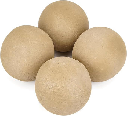 Stanbroil Ceramic Balls - 6" Round Fire Stones for Fire Pit Fire Bowl and Fireplace - Set of 4, Beige
