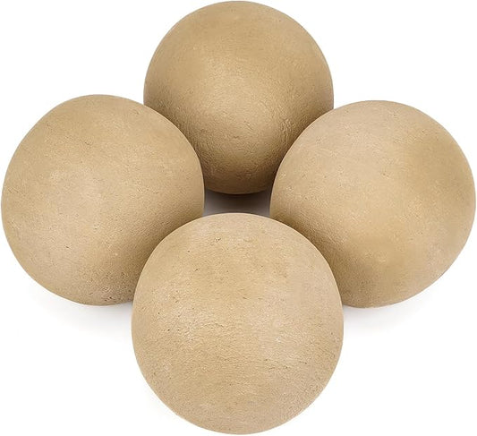 Stanbroil Ceramic Balls - 6" Round Fire Stones for Fire Pit Fire Bowl and Fireplace - Set of 4, Beige