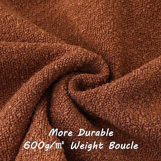 FUTEI Pack of 2 Rust Decorative Throw Pillow Covers 26x26 Inch Soft Cozy Solid Boucle Textured Euro Pillow Shams,Modern Home Decor for Couch Bed Living Room