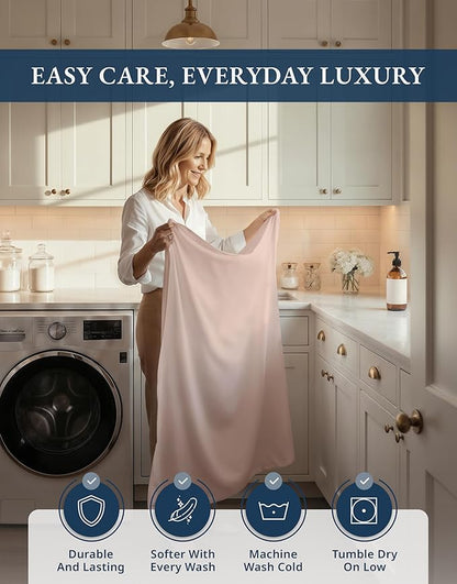 LANE LINEN 100% Cotton Split King Bedding Set for Adjustable Beds - 1000 Thread Count, Fully Elasticized Reinforced 15" Extra Deep Pocket Split King Sheets, Sateen Weave for Silky Finish - Sepia Rose
