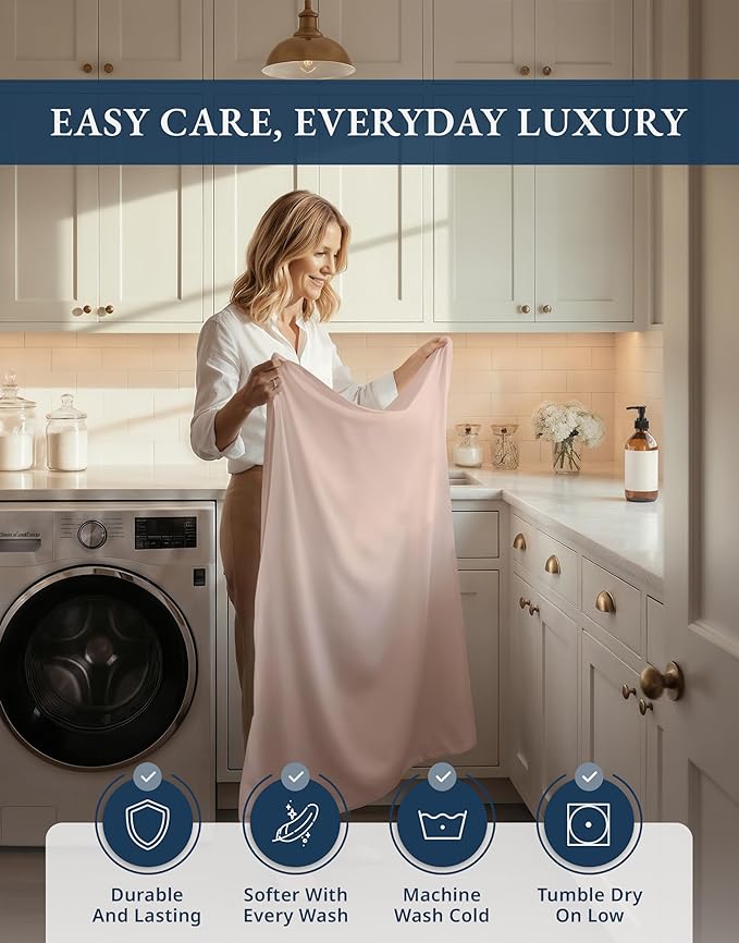 100% Egyptian Cotton King Bed Sheets – Premium 1000 Thread Count Silky Sateen Sheet for All Season Comfort, 15" Deep Pocket King Sheets Set, OEKO-TEX Certified, Durable & Machine Washable - Sepia Rose