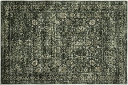 Morebes Washable Dark Green Area Rugs 6x9, Vintage Boho Large Living Room Rugs Non Slip, Distressed Soft Indoor Accent Floor Mat Throw Carpet for Nursery Kitchen Coffee Table Dining Dorm
