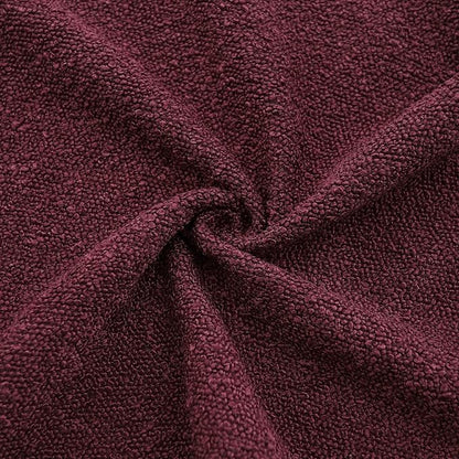 Boucle Decorative Throw Pillow Covers for Couch Set of 2, 18x18 inches, Burgundy