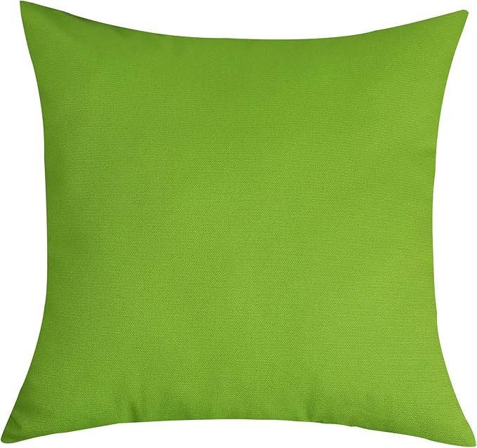 TangDepot Handmade Decorative Solid 100% Cotton Canvas Throw Pillow Covers/Pillow Shams, (26"x26", Apple Green)