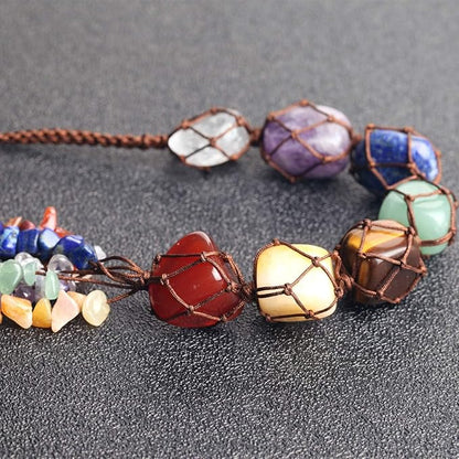 7 Chakras Healing Crystals Home Interior Decoration Car Hanging Ornaments Window Good Luck Home Decoration for Reiki Healing Good Luck Feng Shui Decorations (7 Chakra)