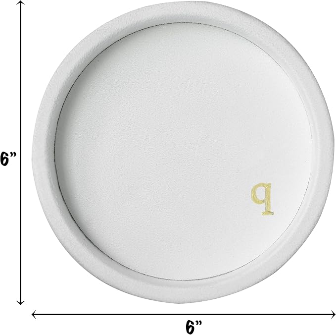 COLLECTIVE HOME - Velvet Jewelry Tray, 6" Monogrammed Jewelry Dish, Smooth Velour Display Dish for Rings, Earrings, Necklaces, Makeup, Personalized Gifts for Women (White-q)