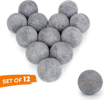 Stanbroil Ceramic Balls - 4” Round Fire Stones for Fire Pit Fire Bowl and Fireplace - Set of 12, Gray