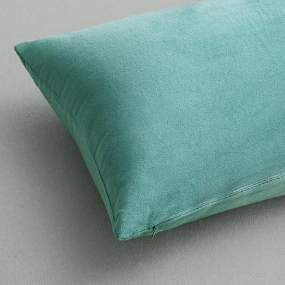 MIULEE 24x24 Inch Euro Sham Velvet Pillow Covers, Set of 2 Large Square Decorative Pillows -Aqua Green Super Soft for King Bed, Sofa, Couch, Accent Chairs with Hidden Zipper
