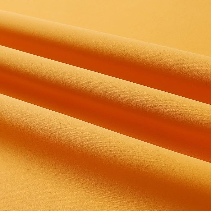 Dualife Marigold Blackout Curtain Panels/Drapes for Living Room 84 inch Length Solid Energy Efficient Room Darkening Bedroom Curtains Thermal Insulated Grommet Top 52x84 inch Orange Yellow