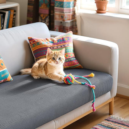 Hokway Couch Cushion Covers Stretch Cushion Covers Sofa Seat Cushion Slipcover Cushion Protector(Light Gray, Large)