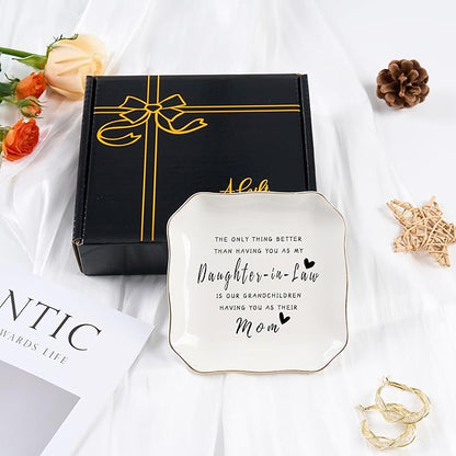Daughter in Law Gifts Jewelry Dish Tray for Future Daughter in Law Wedding Birthday Christmas Mothers Day Valentines Gift- The Only Thing Better Than Having You As My Daughter in Law