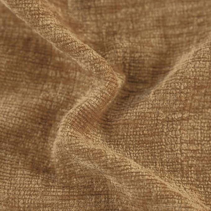 CaliTime Throw Pillow Covers Decorative 26 X 26 Inches Pack of 2 Cotton Thread Stitching Edges Solid Dyed Soft Chenille Cushion Cases for Couch Sofa Bed Living Room Farmhouse Apricot Brown
