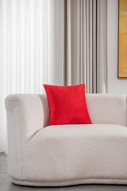 Throw Pillow Covers 18x18 Christmas Red: 2 Pack Cozy Soft Velvet Square Decorative Pillow Cases for Farmhouse Home Decor