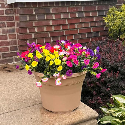 Artificial Fake Flowers Plant for Outdoors, 12 Bundles Faux Morning Glory UV Resistant Look Real Silk Flowers for Outside Planter Front Door Porch Patio Yard Decoration, (6 Multicolor)