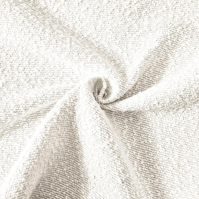 Boucle Decorative Lumbar Pillow Covers for Couch Set of 2, 12x20 inches, White